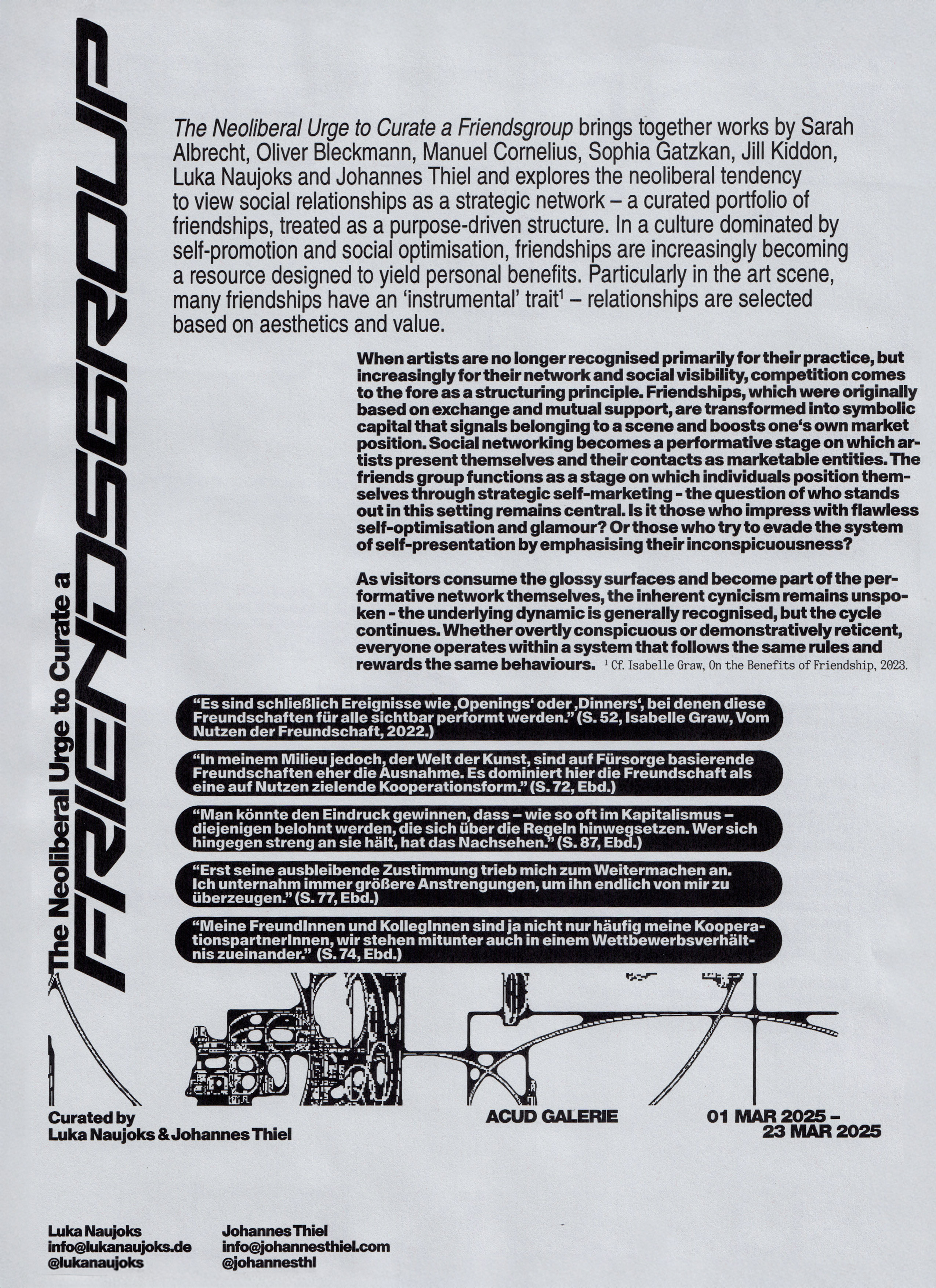 The Neoliberal Urge To Curate A Friendsgroup Raumplan Vorderseite