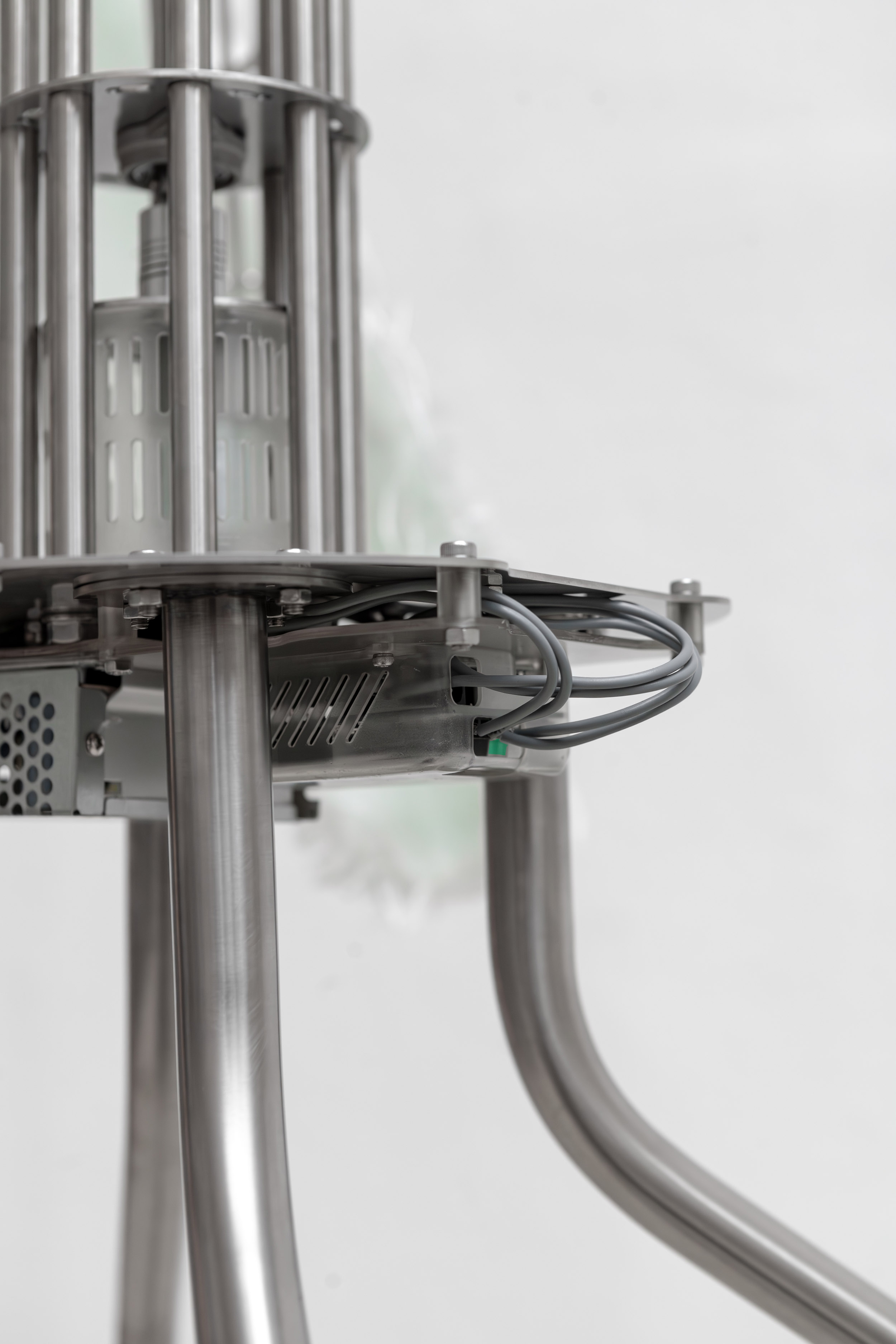 Vertically Rotating Turbine sculpture perspective view